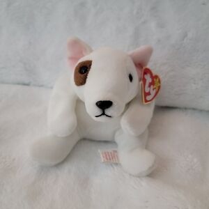 White and Brown Dog Beanie Baby